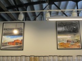 Three Framed Prints with Historical and Current Photos of Hub City Co-Op Building