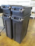 Four Rubbermaid Slim Jim Trash Cans
