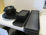 39 Pcs Black Hard Plastic Trays and Bowls