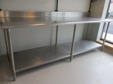 Eagle Stainless Steel Work Table with Backsplash and Lower Shelf