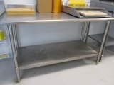 Eagle Stainless Steel Work Table with Back Splash and Lower Shelf