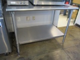 Stainless Steel Worktable with Backsplash and Lower Shelf