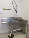 Stainless Steel Two Well Sink with Faucet and Sprayer