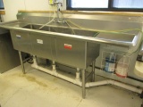 Stainless Steel Three Well Sink with Faucet and Sprayer