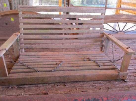 Oak Porch Swing with Chains