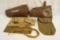 WWII US Grouping M1 Carbine Pouch, Money Belt, Leather Leggings, Shovel Cover & Bag