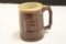 Unique Dark Brown Glazed w/ Crazing Pottery Nazi Mug with Swastika