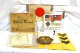 WWII Marine Grouping with Japanese Flag, Leather Blood Chit - Name + Unit, Papers, & More