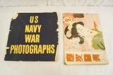 US Navy War Photographs and Japanese Bringback Publication w/ Outstanding Artwork & Pictures