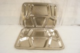 Pair of WWII US marked Stainless Steel Mess Hall Trays 1941 & 1942 Dated