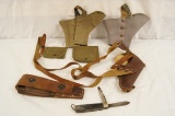 WWII Tool Pouch/Henseler Leather Holster/Camillus Folding Knife/US Issue Allen Wrenches