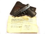 Rare Navy German WWII 1934 Mauser Pocket Pistol w/ Nazi Stamped Holster & Capture Papers