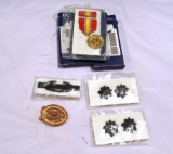 3 National Defense Medal Sets, Subdued Medals, & DDR Sports Badge
