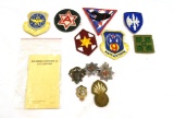 Various Patches, Medals, & Soldiers Individual Pay Record Booklet