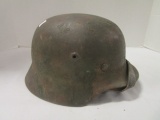 German Nazi M35 Camouflage Helmet - Engineer Unit Marked Inside w/ Liner & Strap