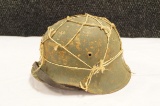WWII M35 Hungarian Helmet w/ OG Liner/Strap/Net - Original 45th Div Vet Bringback