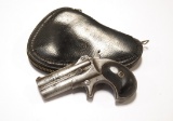 Early Remington .41 Cal Double Barrel Derringer Pistol in Leather Zip-Up Case
