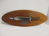 Bowie Knife Circa 1830 Reproduction on Display Board