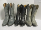 Three Pair of Men's Cowboy Boots