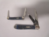 2 Blue Case Two Blade Pocket Knives