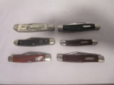 6 Pocket Knives - Sabre, Colonial, Anvil, Bear Hunter
