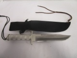 Survival Knife in Sheath with Compass and Accessories