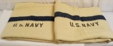 2 Vintage US Navy Wool Blankets