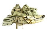 Military Waterproof Bag w/ Mattress, Vietnam Rain Overalls, Jacket & USN Rain Jacket