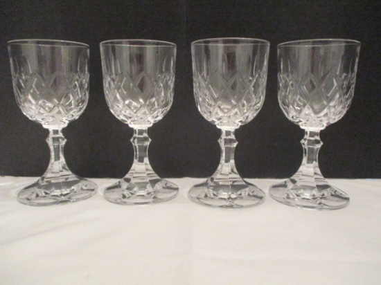Four Crystal Wine Glasses