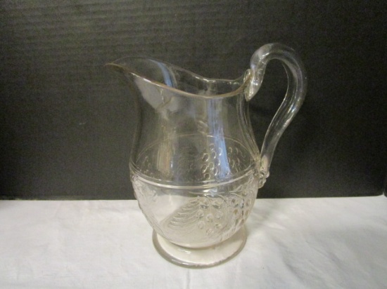 Grape Design Clear Glass Pitcher