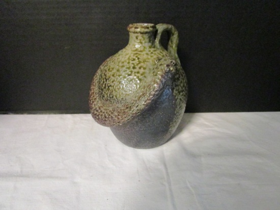 Snake with Face Jug Signed and Dated