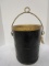 Wood Wel Bucket w/black & Gold paint