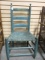 Painted Southern Primitive Ladder Back Chair with Woven Seat