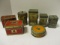 Seven Vintage Tea Tins-Monarch, Maxwell House, Banquet, Lyons and