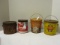 Four Vintage Lard and Shortening Cans-Luter's, Swift's, Old Hickory and