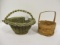 Small Round Split Oak Basket and Rope and Tin Can Basket