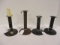 Four Vintage Hogscraper Candle Sticks