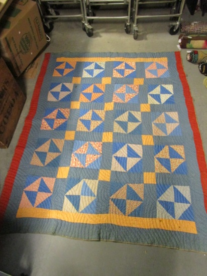 Handstitched Quilt with homespun backing