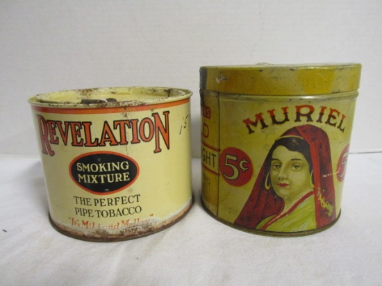 Muriel Cigar Tin & Round Revelation Pipe Tobacco Tin