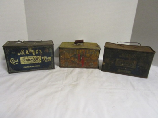 Mayo's Cut Plug Tobacco Tin (2) & Union Leader Tobacco Tin