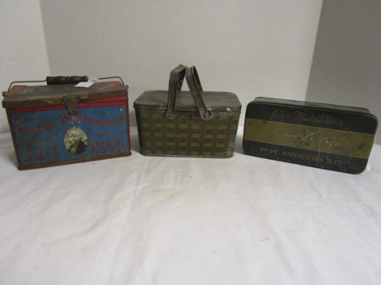 US Marine Cut Plug Tobacco Tin, George Washington Cut Plug Tin