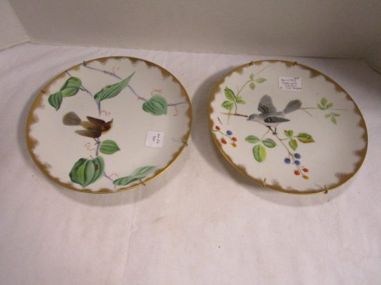 Lefton (Lot of 2) Bird Plates w/gold rim