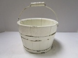 Small White Painted Wood Bucket