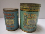 Maxwell House Paper Label Coffee Tin (rare) & Maxwell House 2# Tin