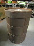 Round Barrell Flour Bin in Brown Paint