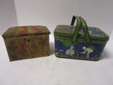 Circus Bank Tin (no key) & Old Tin Lunchbox