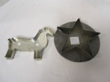 Flatback Horse Cookie Cutter (8 x 6) signed B. Cukla w/rooster &