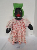 Black Cloth Doll w/Pink Feet wraps (12