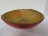 Wood Bowl w/red paint