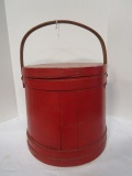 Old Large Firkin w/red paint & old nails